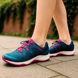 MERRELL Athletic Shoes 8 Navy Blue Purple Bungee Sneakers